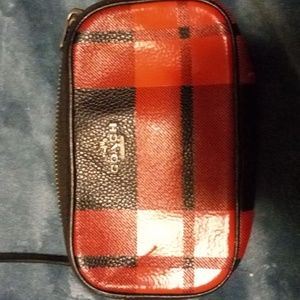 Plaid coach mini bag